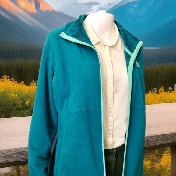 The North Face Morning Glory Fleece Jacket Teal Green Women's M - Picture 1 of 15
